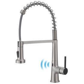 Single Handle Pull Down Sprayer Kitchen Faucet Commercial Spring Faucet with Touchless Sensor