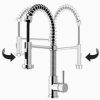 Aqucubic Commercial Single Handle Single Lever Pull Down Sprayer Spring Kitchen Sink Faucet