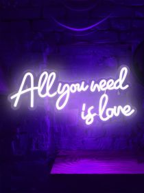 All You Need Is Love Neon Sign 15.7x7.9 inch USB Powered Led Lights Wall Sign