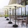 Simple Deluxe 7.5' Patio Outdoor Table Market Yard Umbrella with Push Button Tilt/Crank, 6 Sturdy Ribs for Garden, Deck, Backyard, Pool, 7.5ft, Beige