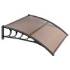 100 x 96cm Household Application Door & Window Rain Cover Eaves Brown Board & Black Holder