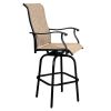 2pcs Wrought Iron Swivel Bar Chair Patio Swivel Bar Stools Black(without table)