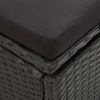 Sun Bed with Cushions Poly Rattan Black