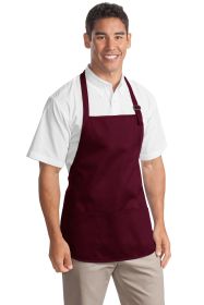 Port Authority Medium-Length Apron with Pouch Pockets A510 (Color: Maroon)