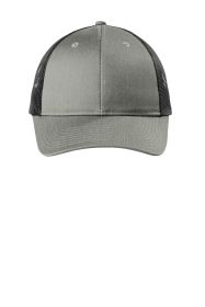 Port Authority Low-Profile Snapback Trucker Cap C112LP (Color: Heather Grey/ Black)