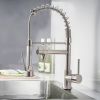 Single Handle Pull Down Sprayer Kitchen Faucet in Brushed Nickel